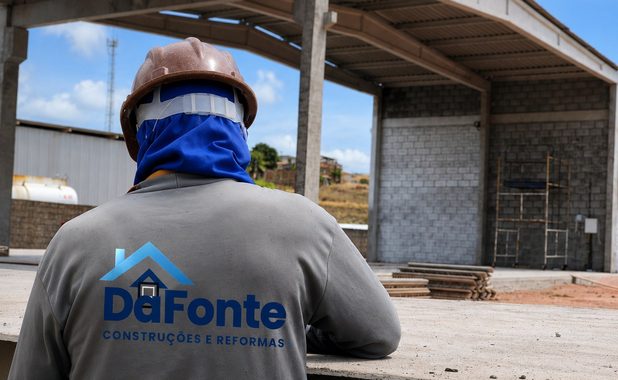 Colaborador da Da Fonte Construções e Reformas em obra industrial